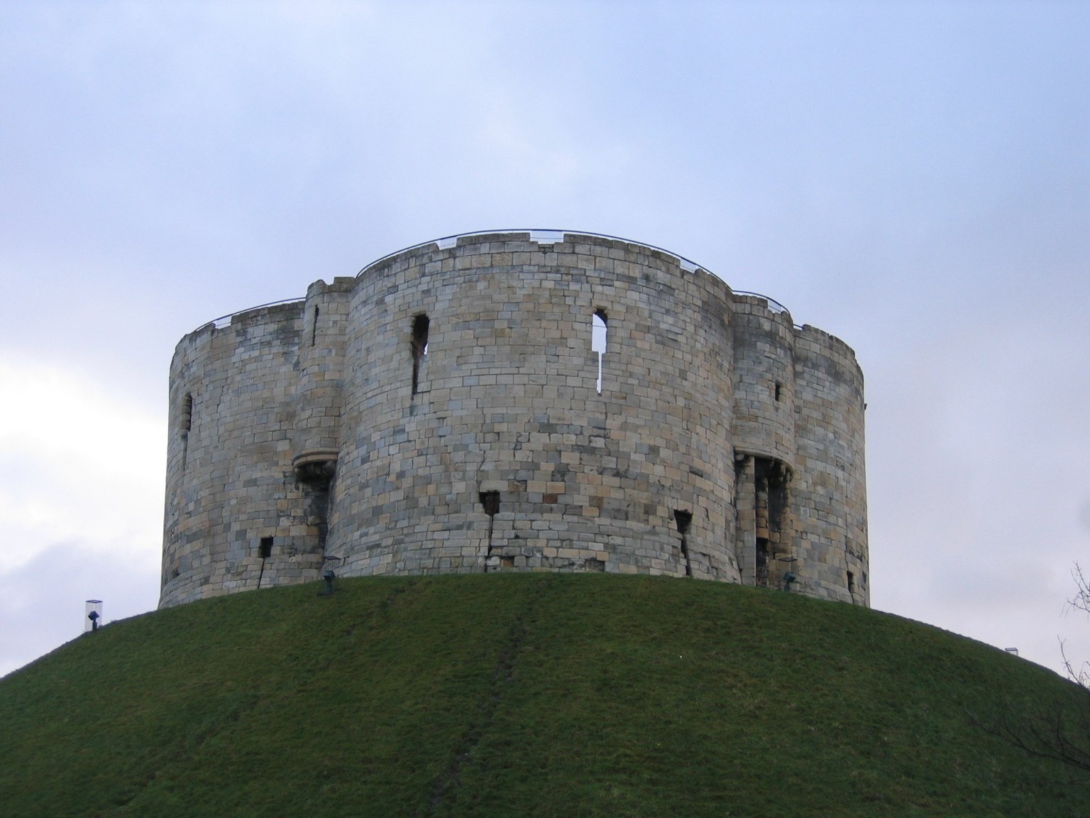 Clifford’s Tower on its grassy mound in York, England